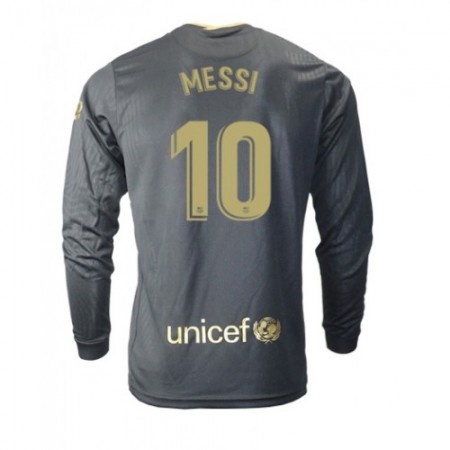 Billiga Fotbollströjor FC Barcelona Lionel Messi 10 Borta tröja 2020/21 Långärmad